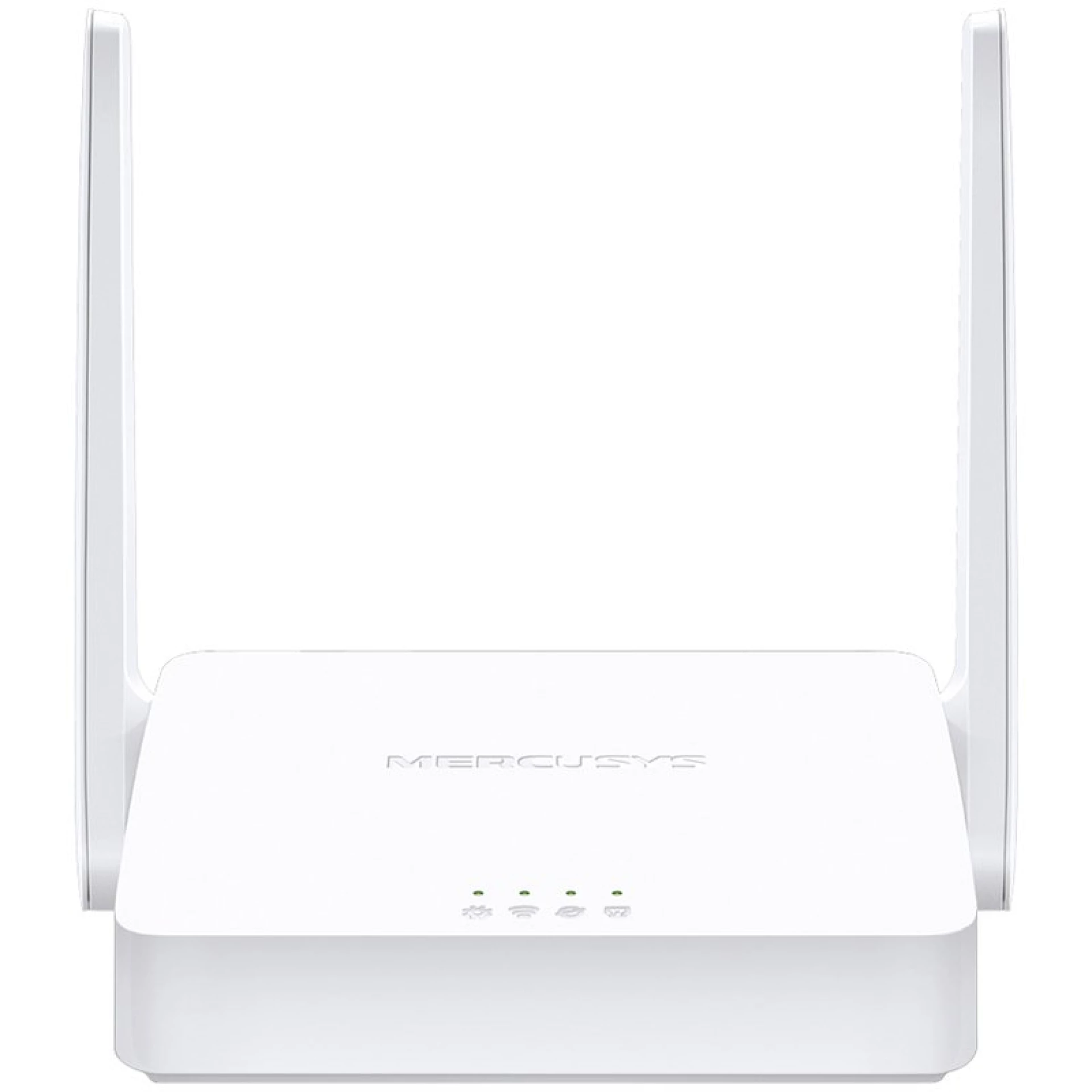 Mercusys 300Mbps Multi-Mode Wireless N Router, 2× Fixed External Antennas, 2× 10/100 Mbps LAN Ports, 1× 10/100 Mbps WAN Port, FEATURE: Access Point Mode, WPS/Reset Button, IPTV, IPv6, Beamforming, MU-MIMO, Parental Controls, Guest Network