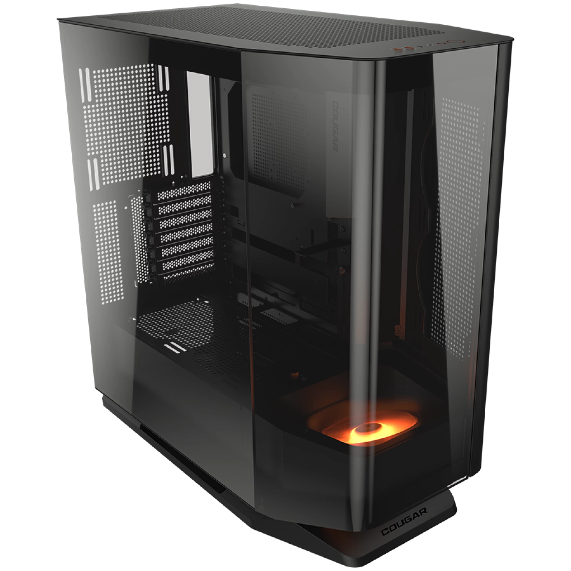 COUGAR | FV270 Black | PC Case | Mid tower / Tempered, Curved Glass Perimeter / Quick Detachable Air Filters / Up to 9 Fans (1x120mm RGB Preinstalled) / Black