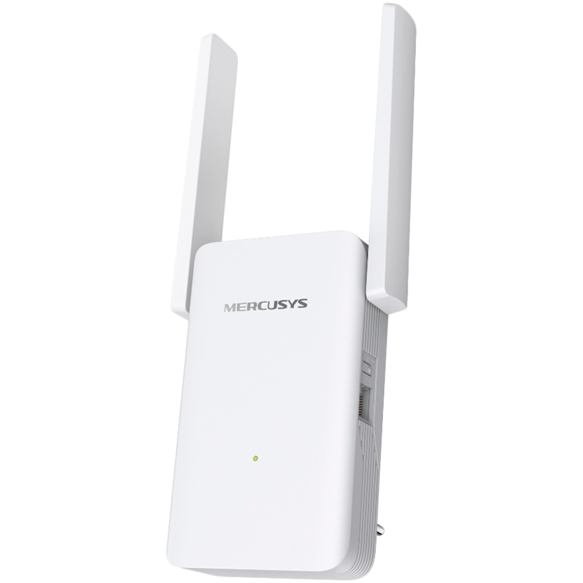 Mercusys ME70X AX1800 Wi-Fi Range Extender, 574 Mbps at 2.4 GHz + 1201 Mbps at 5 GHz, 2× Fixed External Antennas, 1 × Gigabit Port, Wall Plugged, 1024 QAM, OFDMA, MERCUSYS APP, Range Extender/Access Point mode, Beamforming, MU-MIMO