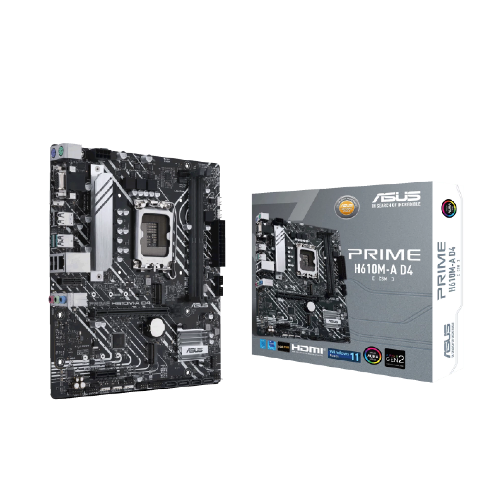 ASUS MB PRIME H610M-A D4-CSMIntel H610;LGA 1700;2xDDR4VGA,HDMI,DP;micro ATX