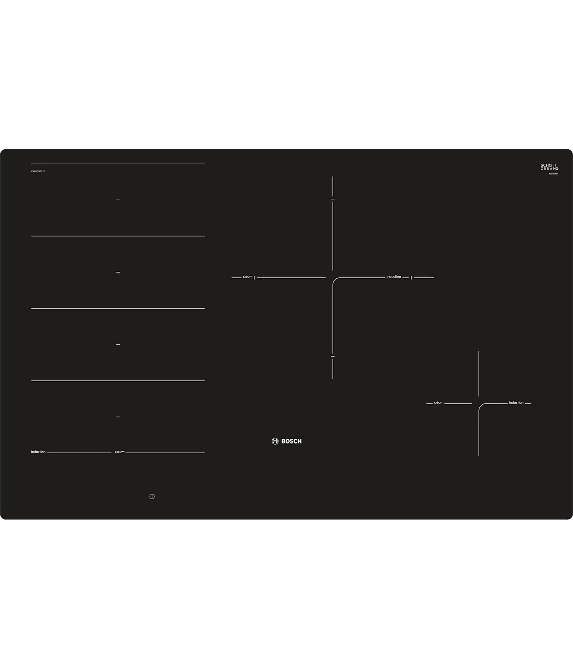 BOSCH indukcijska ploča Serie 8|, 80 cm, bez okvira, FlexIndZone, DirectSelect Premium, ES PXE801DC1E