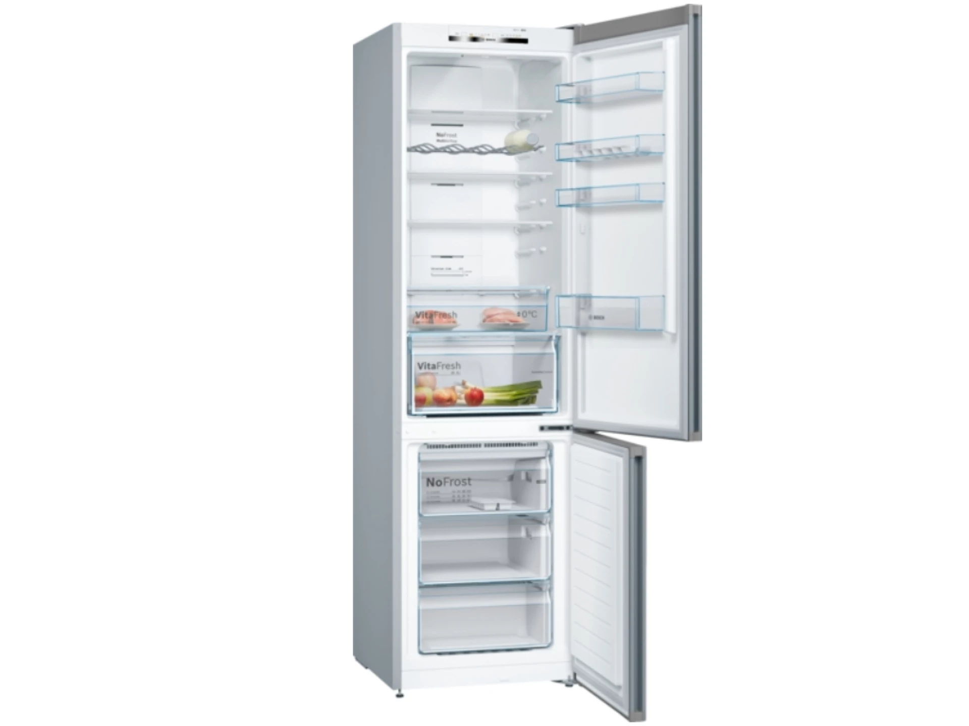 BOSCH Samostojeći Serie 4|No Frost, 203 X 60, INOX H:279L, Z:86L, 203CM, 39dB KGN39VLEB