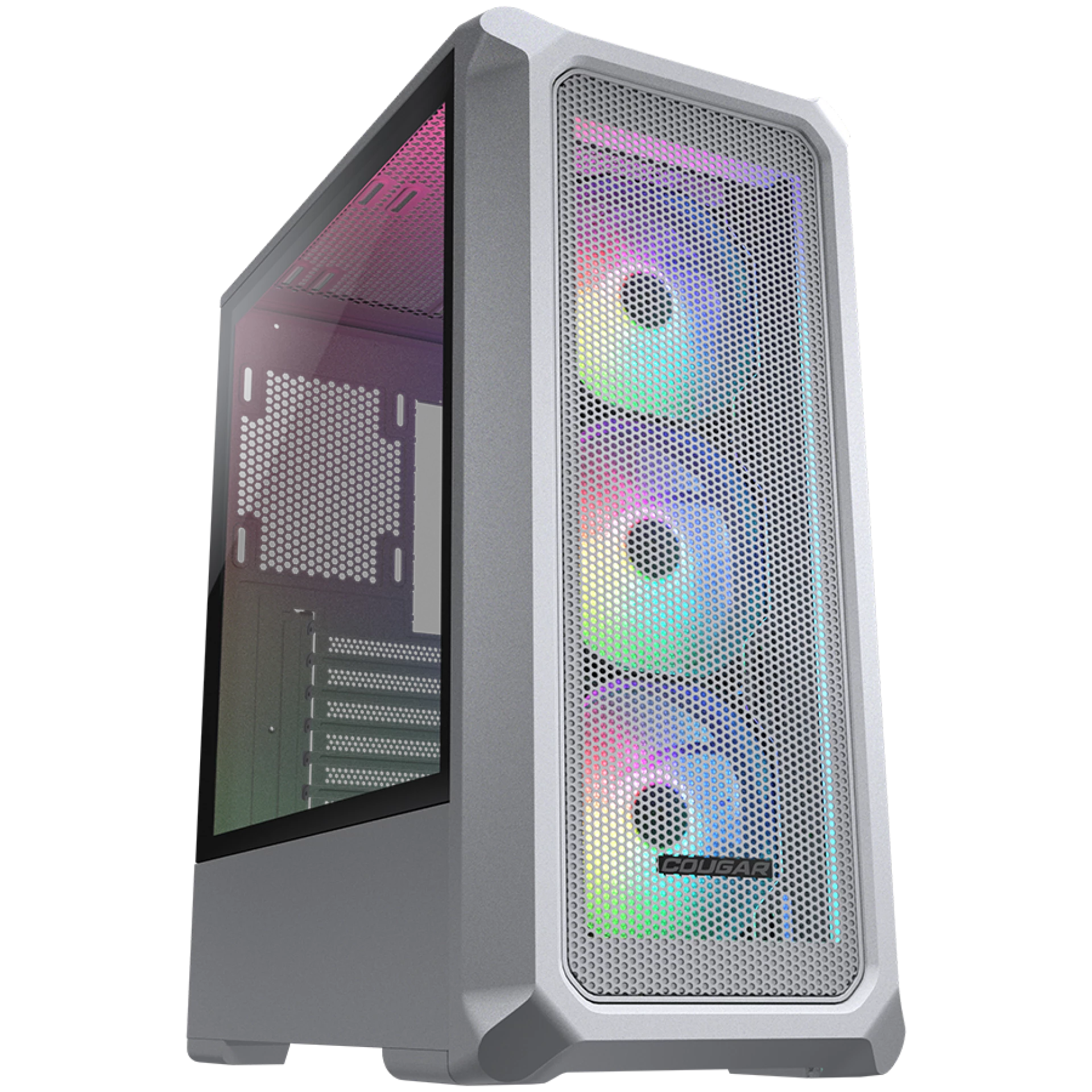 COUGAR | Archon 2 Mesh RGB (White) | PC Case | Mid Tower / Mesh Front Panel / 3 x ARGB Fans / 3mm TG Left Panel