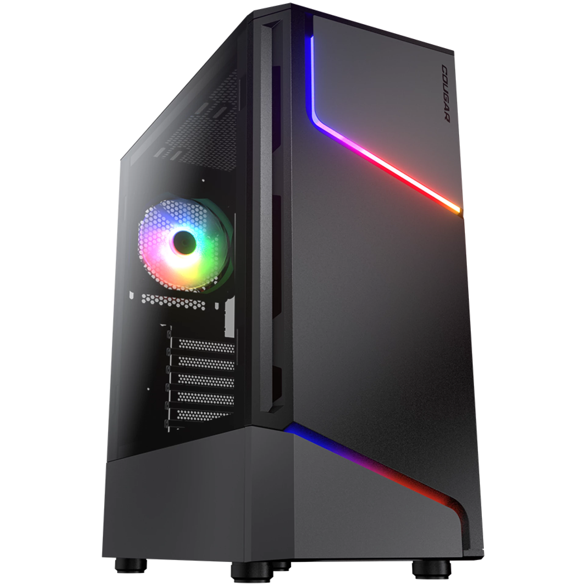 COUGAR | MX360 RGB | PC Case | Mid Tower / Metal Front Panel with ARGB strips / 1 x ARGB Fan / TG Left Panel