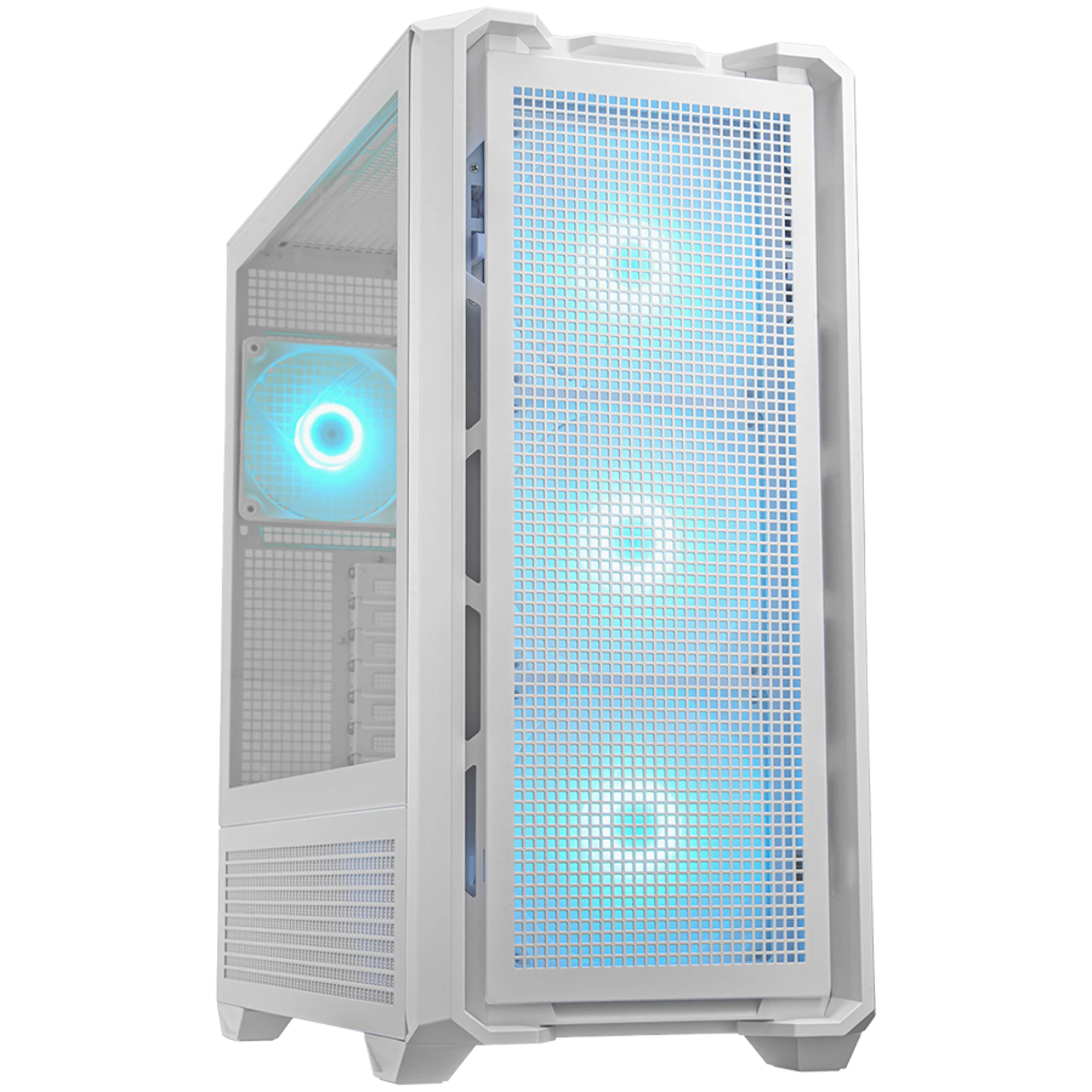 COUGAR | MX600 White | PC Case | Mid Tower / Mesh Front Panel / 3 x 140mm + 1 x 120mm Fans / Transparent Left Panel