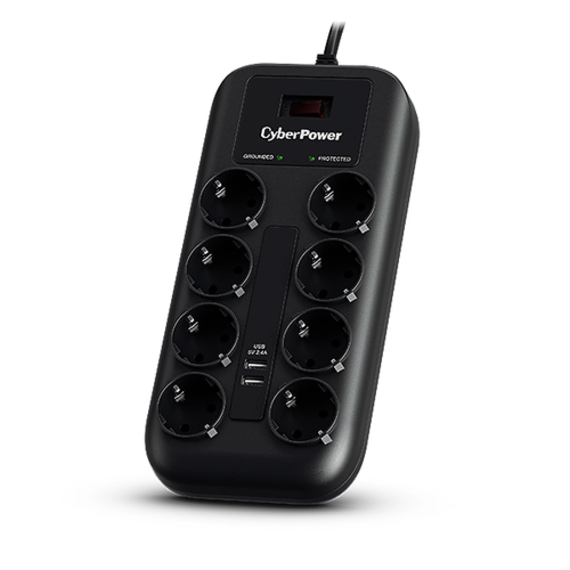 CyberPower prenaponska zaštita, P0820SUF0-DE, 8x šuko, 2x USB charger