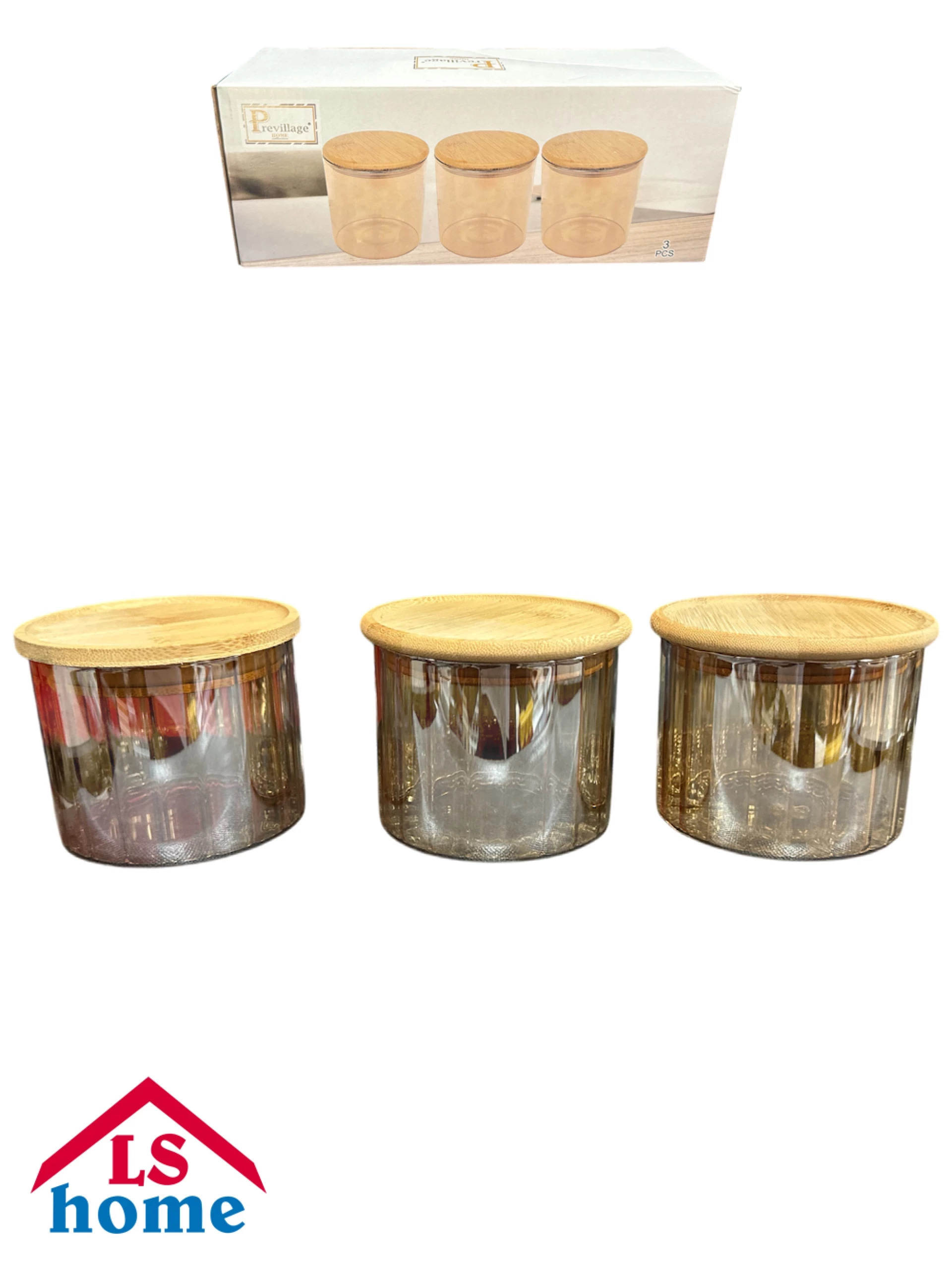 DOZA 3/1 10x12cm staklena u boji/s Bamboo poklopcem 11236 Previllage 8# K44