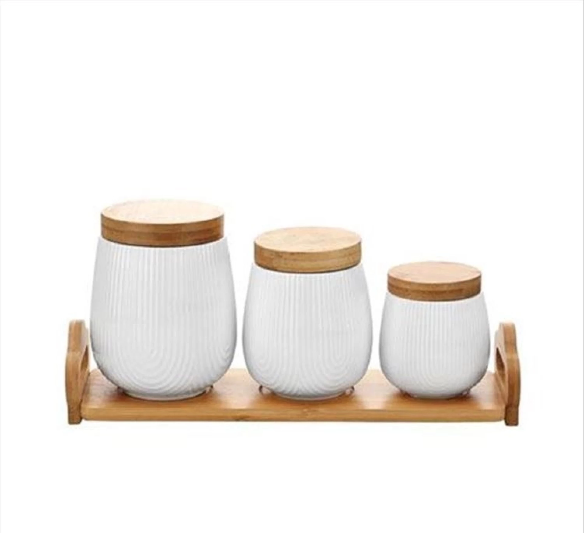 FG HAUS set kuhinjskih posuda 3/1 keramika i bambus BR-2404