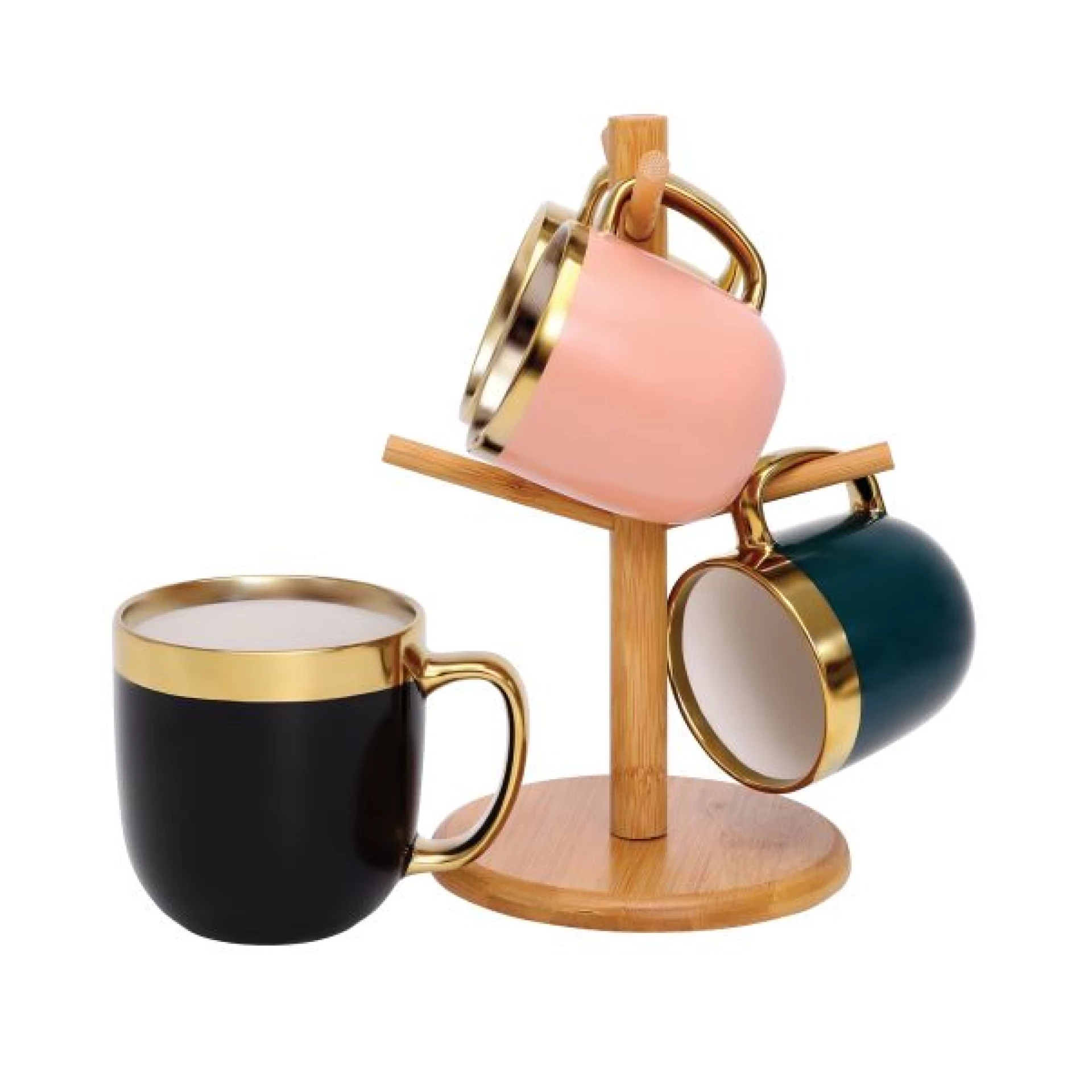 FG HAUS set šoljica 4/1 keramika i bambus BR-3001