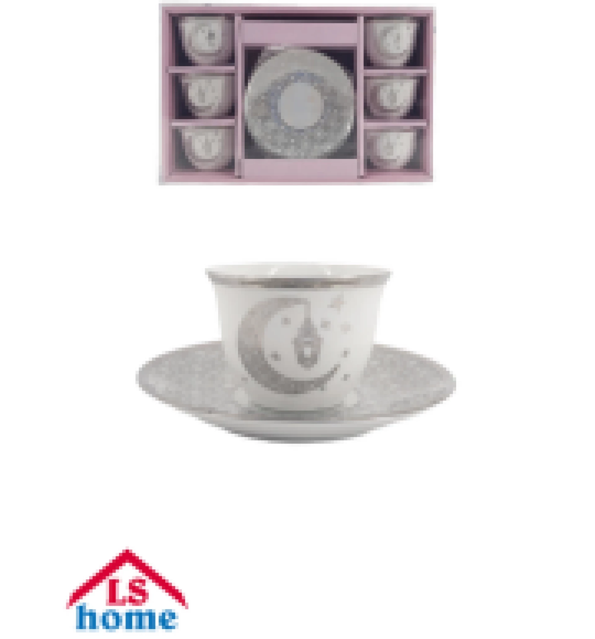 FILDŽANI 6/1 70cc/s tanjirićima/dekorativni/silver YKL8008A Previllage 12# K50