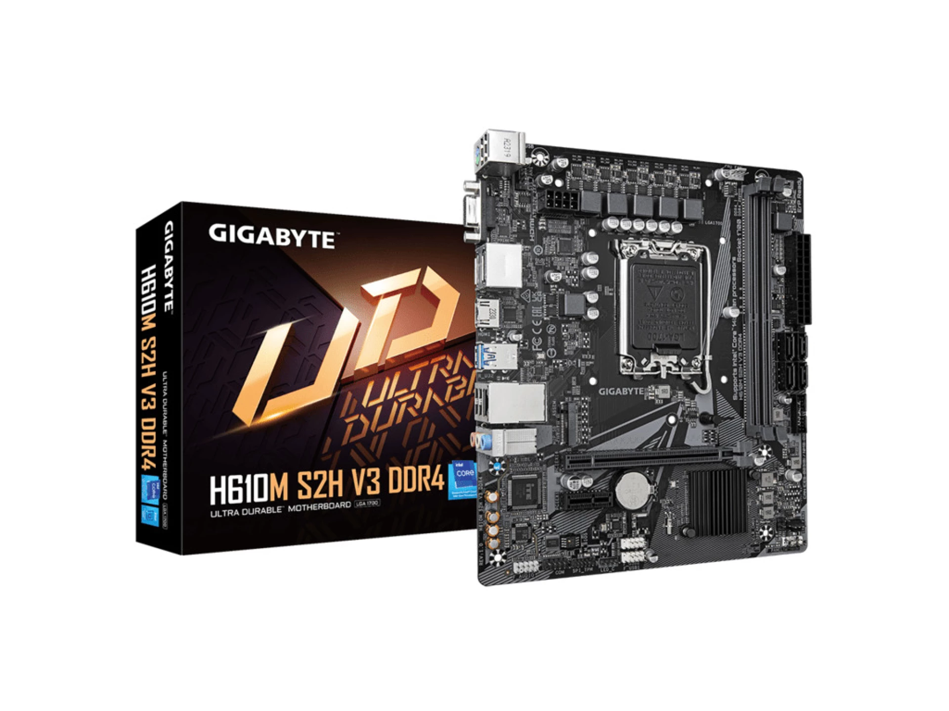 Gigabyte H610M S2H V3 DDR4LGA1700; 2xDDR4; M.2; 4xSATA6xUSB; HDMI, 2xDP, DVI, VGA