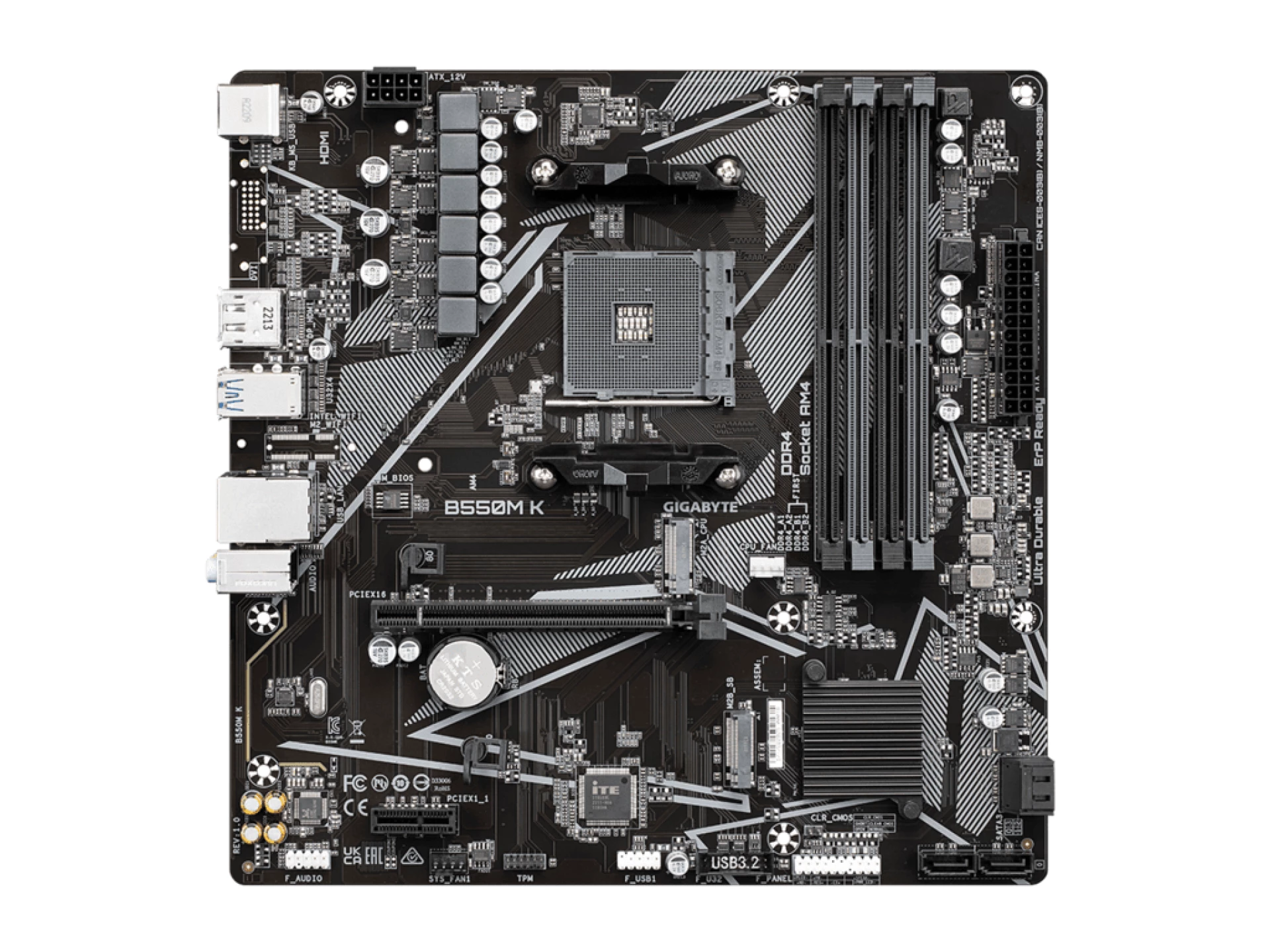 Gigabyte MB [B550M K];AM4; 4xDDR4; 2xM.2; 4xSATA;8xusB; DP; HDMI; PS2; mATX