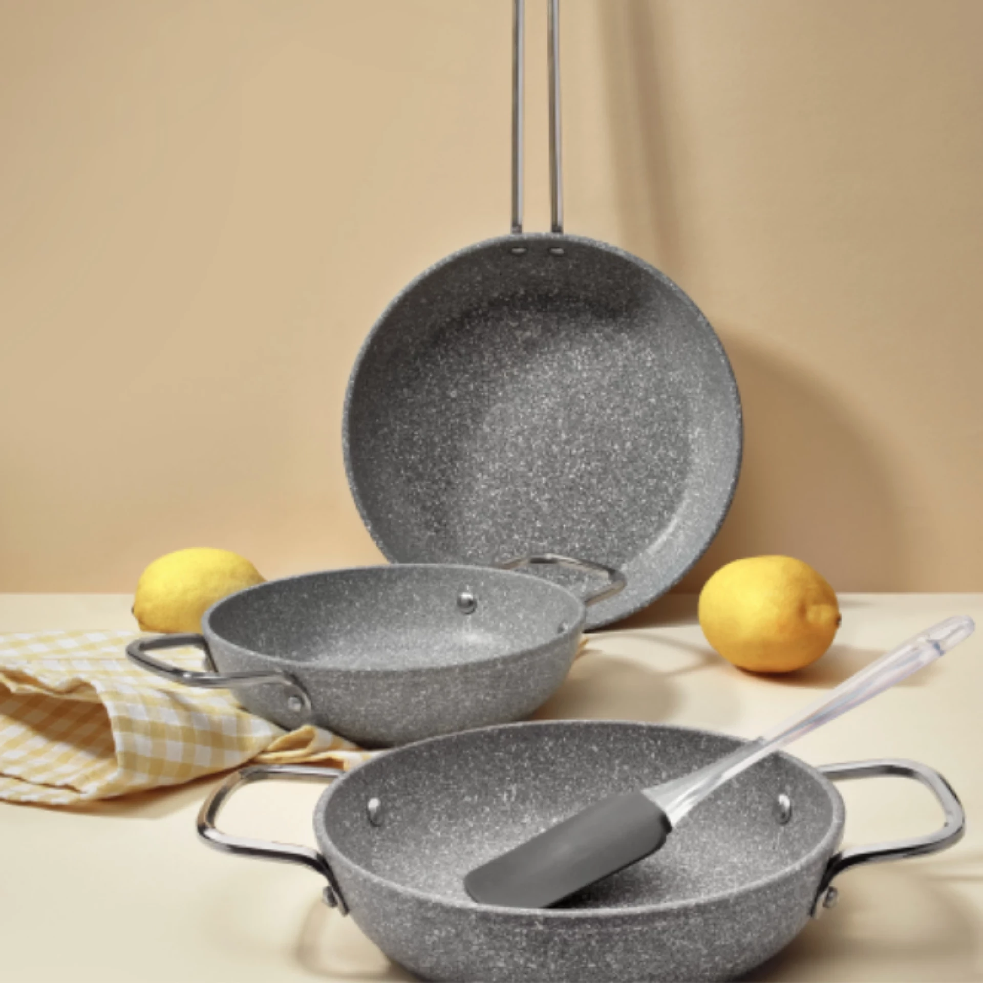 GIGILLI set tava YOU siva 4PCS