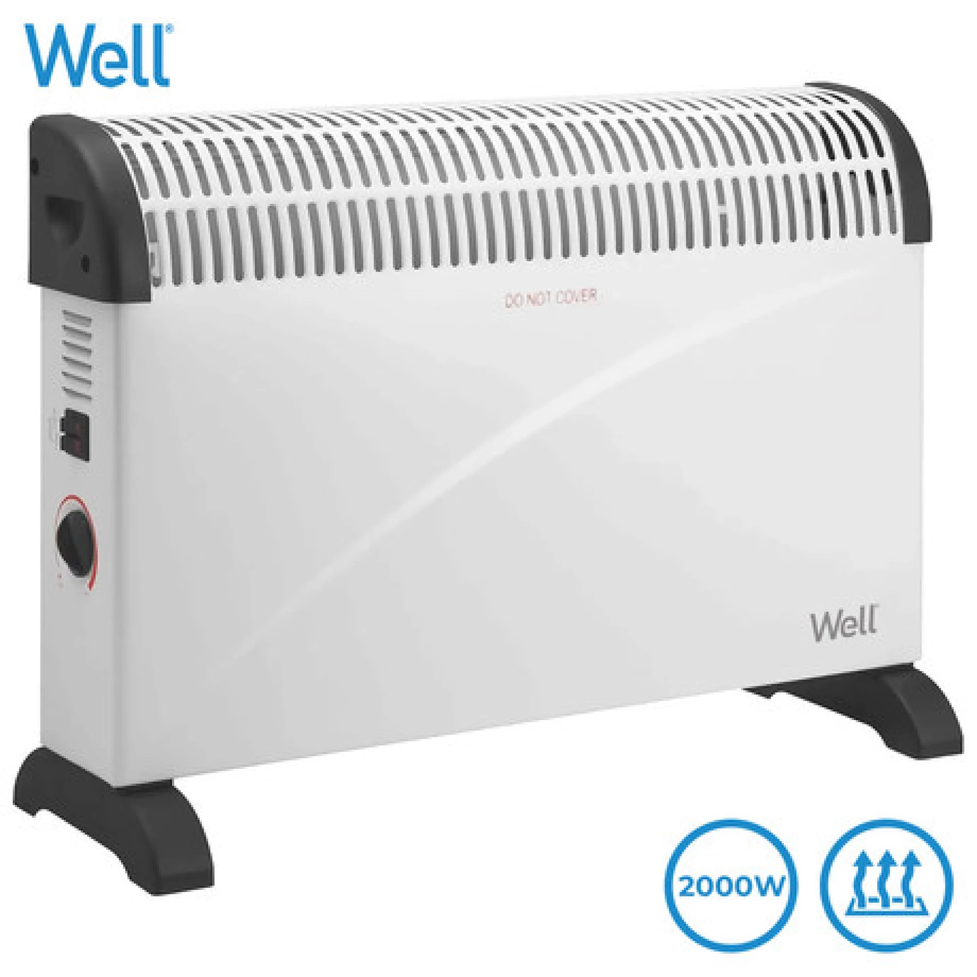Grijalica Električna | Konvektor | 2000 W | Termostat | WELL