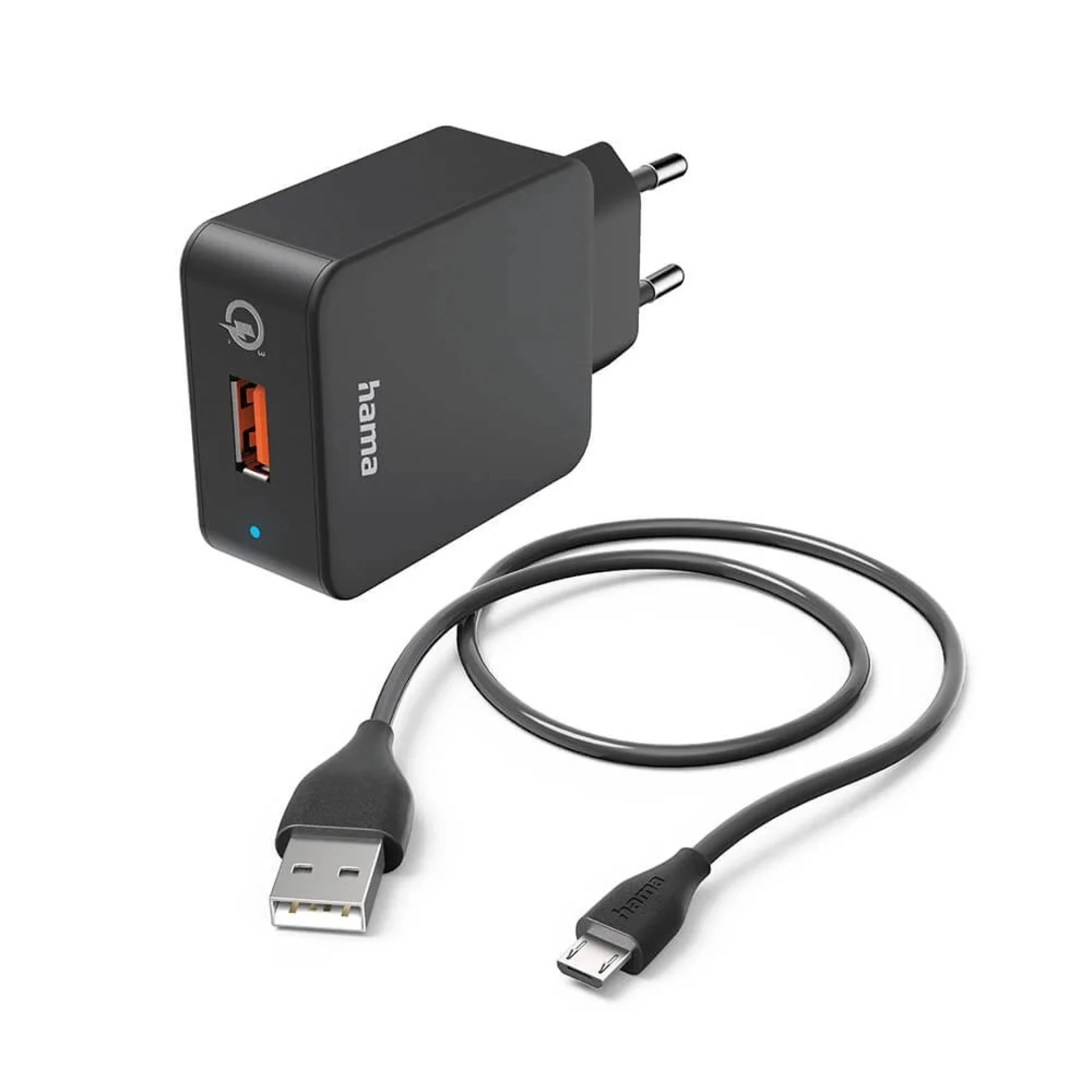 HAMA USB punjač set micro 19,5W 1,5m crni