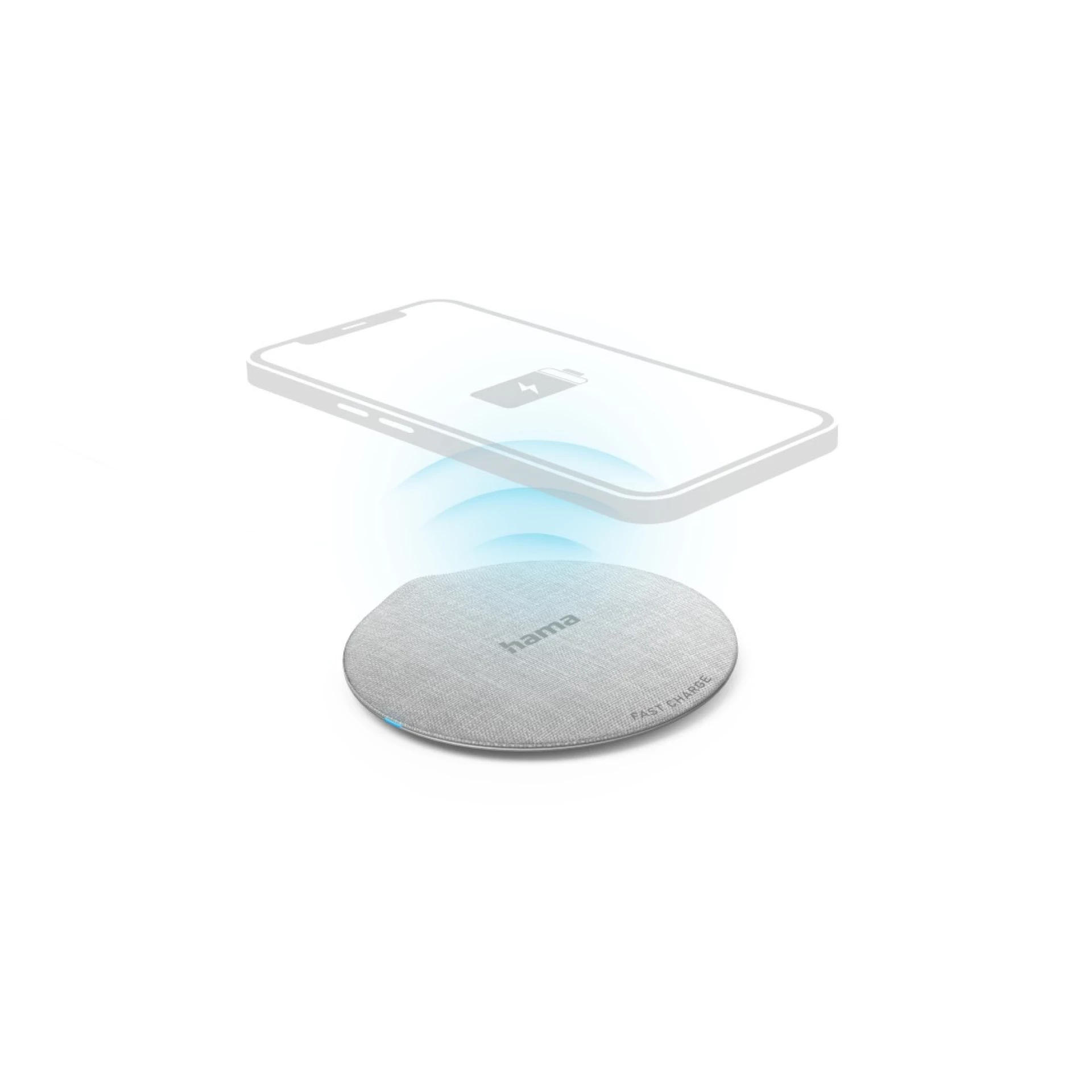 HAMA wireless punjač QI-FC10 metalni,bijeli 10W