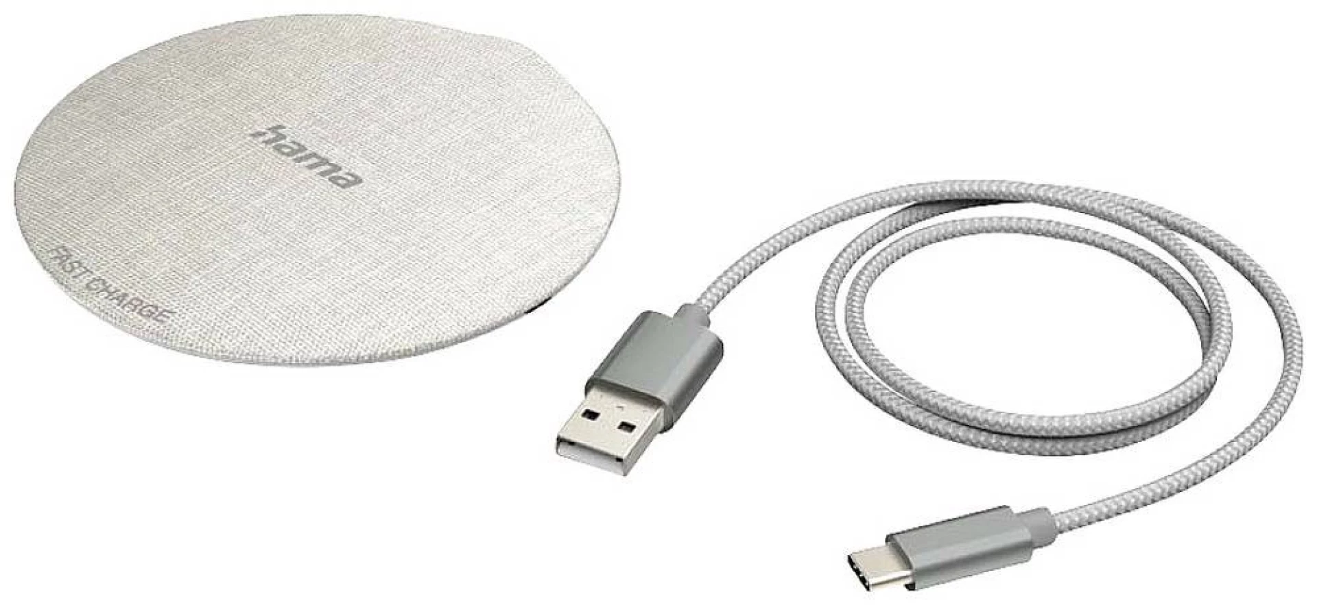 HAMA wireless punjač QI-FC10 metalni,bijeli 10W