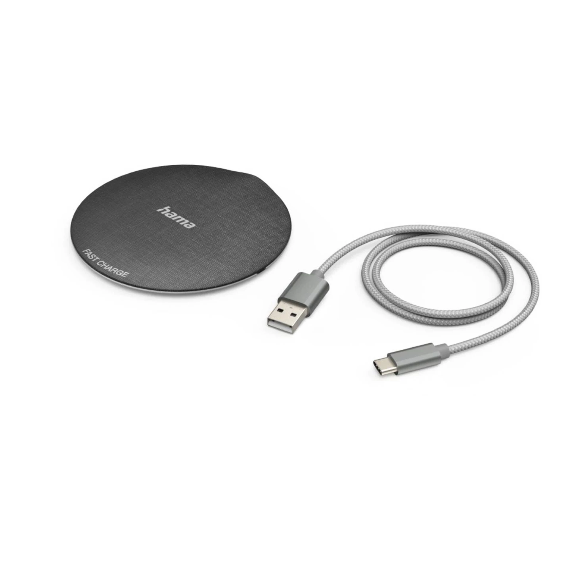 HAMA wireless punjač QI-FC10 metalni,crni 10W