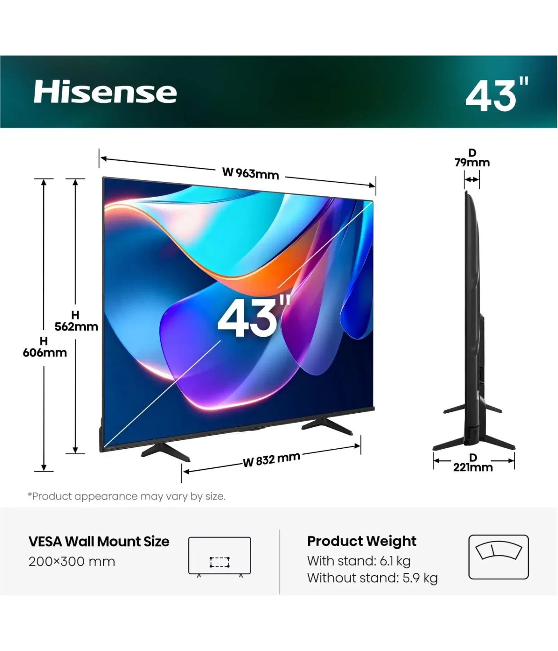 HISENSE TV 43A6S