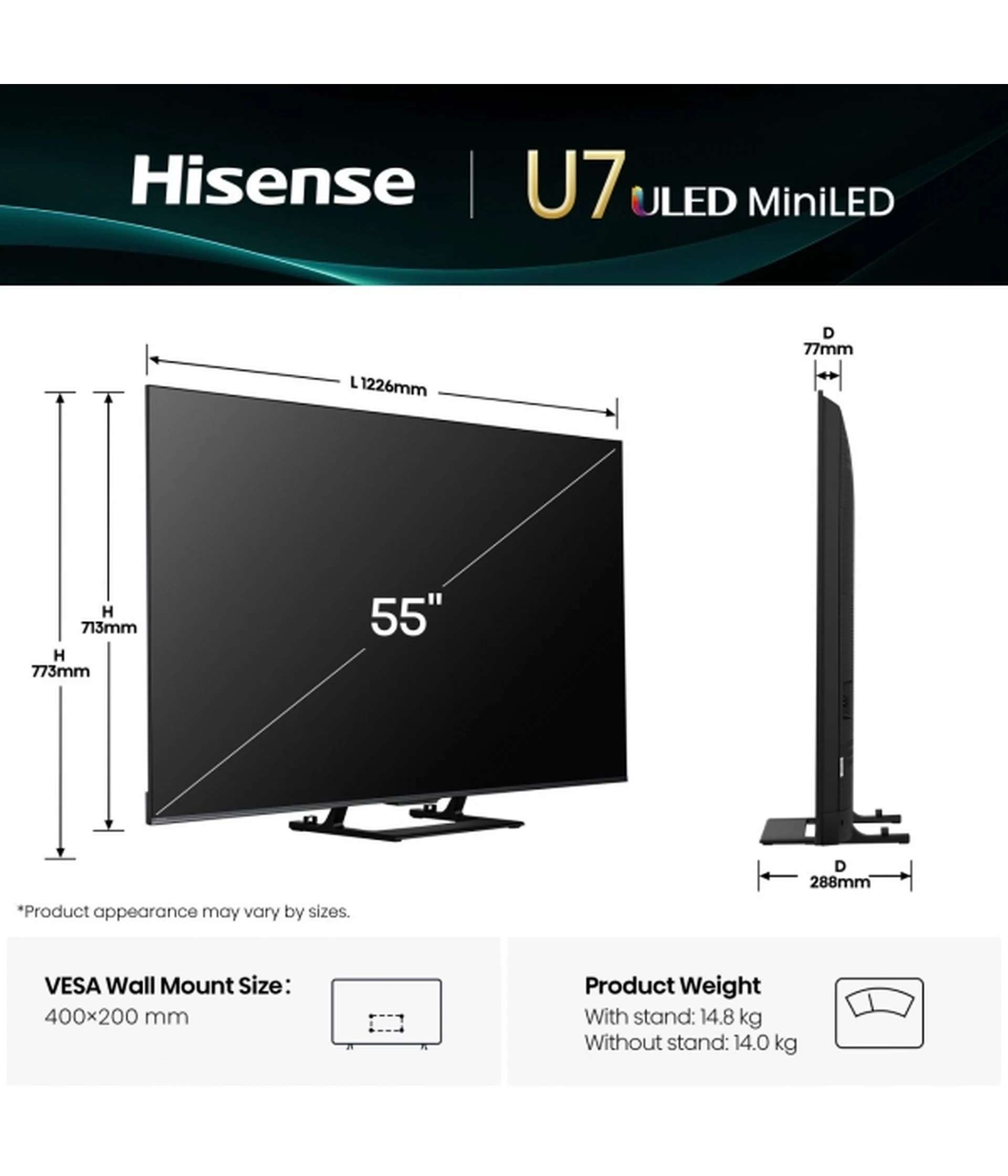HISENSE TV 55U7Q