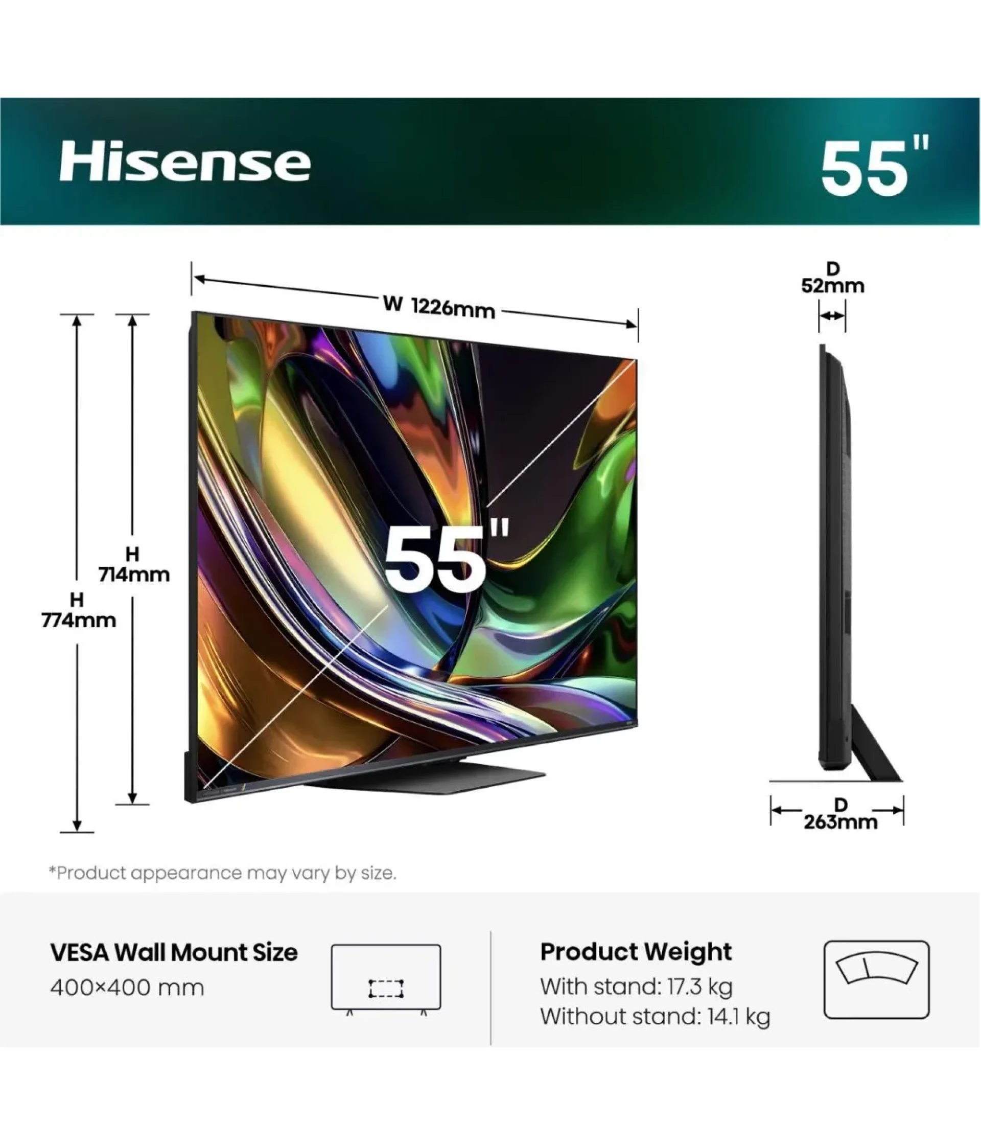 HISENSE TV LED 55UR8S