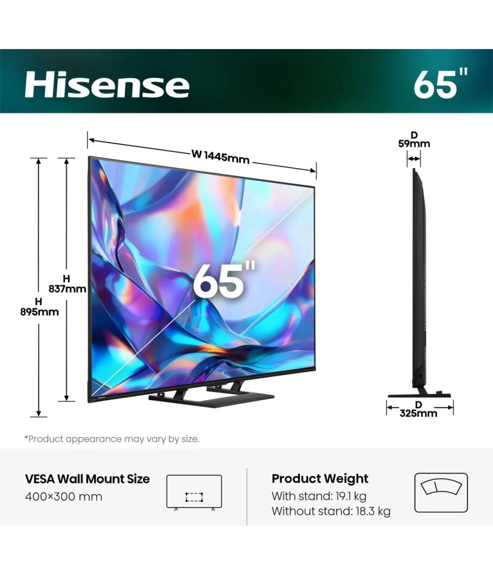 HISENSE TV LED 65A7S