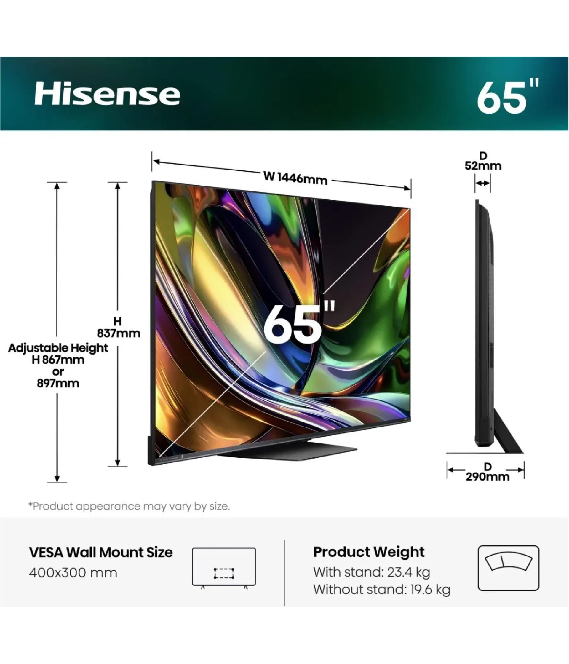 HISENSE TV LED 65UR8S