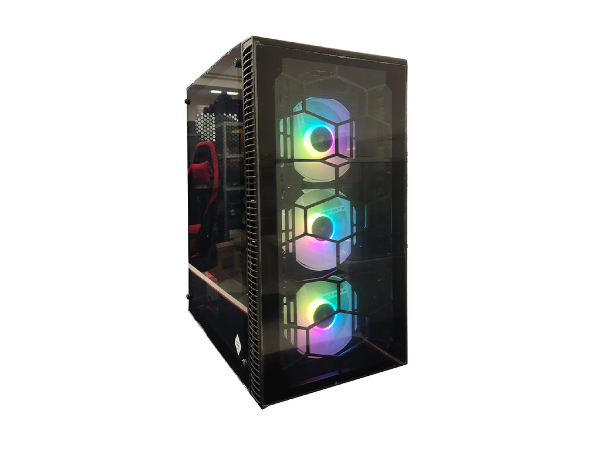 IG-MAX X3805-A06 GIANT GLASScase, E-ATX, 3x12cm RGB fan3xUSB, audio panel