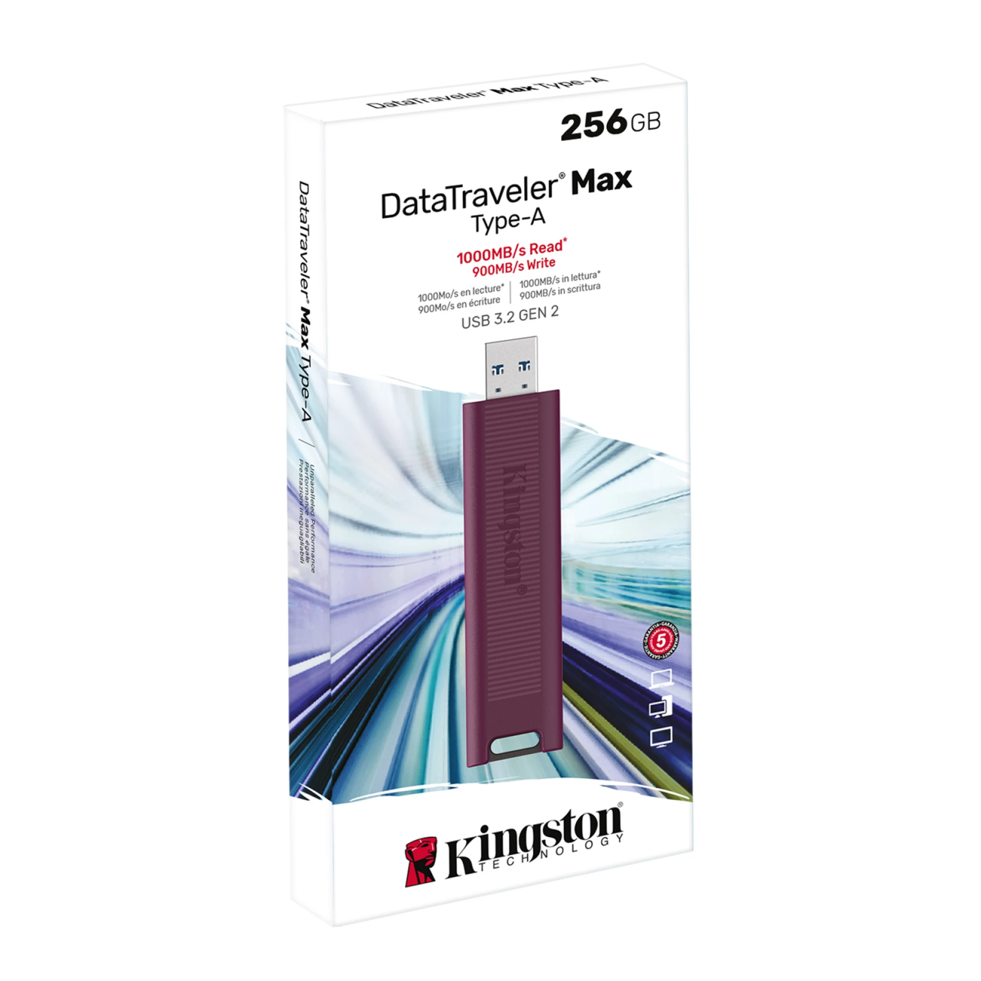 Kingston FD 256GB USB-ADataTraveler MAXR/W:1000/900MBs