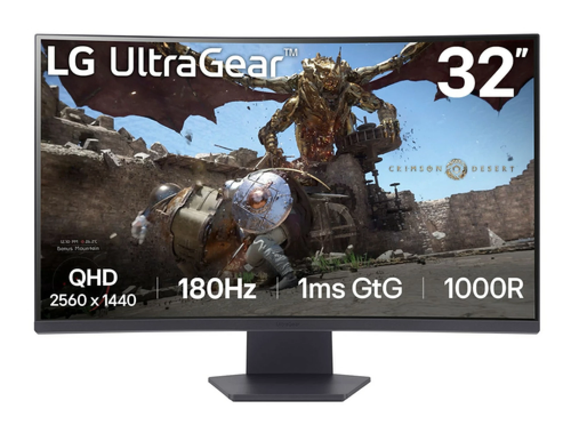 LG 32" UltraGear 32GS60QC-BCurved, VA, QHD, 300cd, 1ms180Hz, 3000:1, 2xHDMI, DP, Tilt