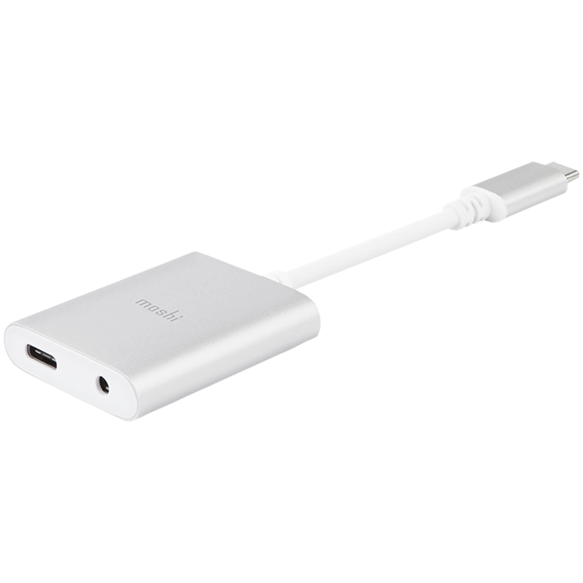 Moshi USB-C to Digital Audio Adapter with Charging/ 1 x 3.5 mm Headphones jack/ 1 x USB-C pass-through port/  Titanium Gray