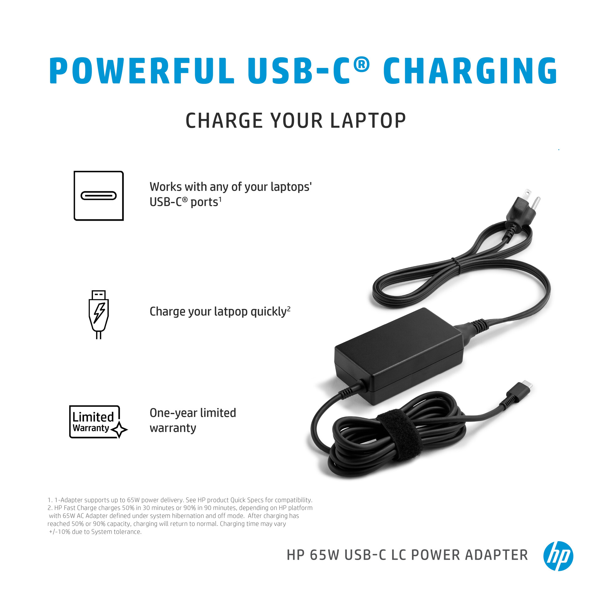 HP adapter 65W USB-C LC Power