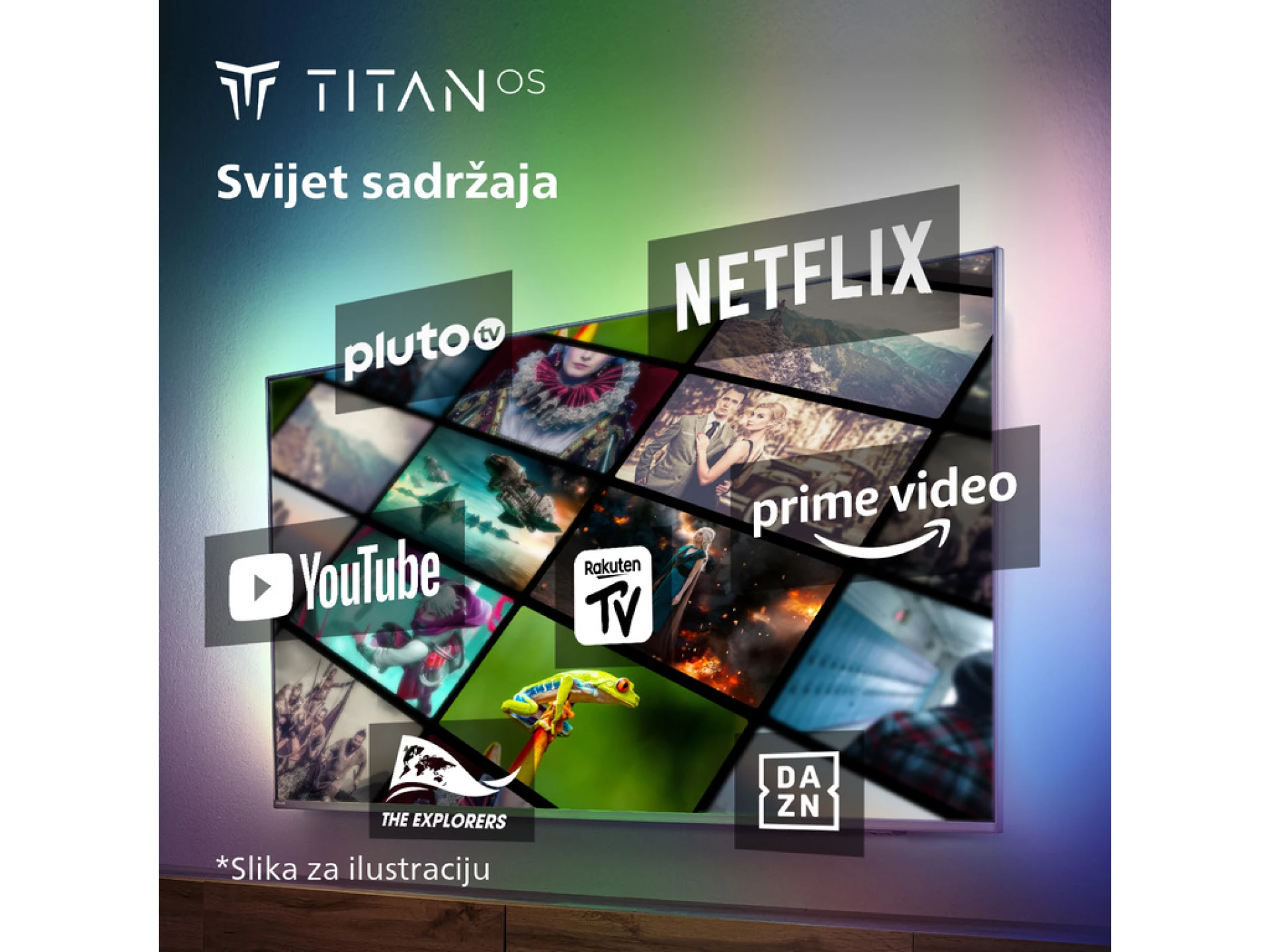 Philips 65"PUS8319 4K Titan TVAmbilight s 3 strane; HDMI 2.1Pixel Precise Ultra HD; Dolby Atmos