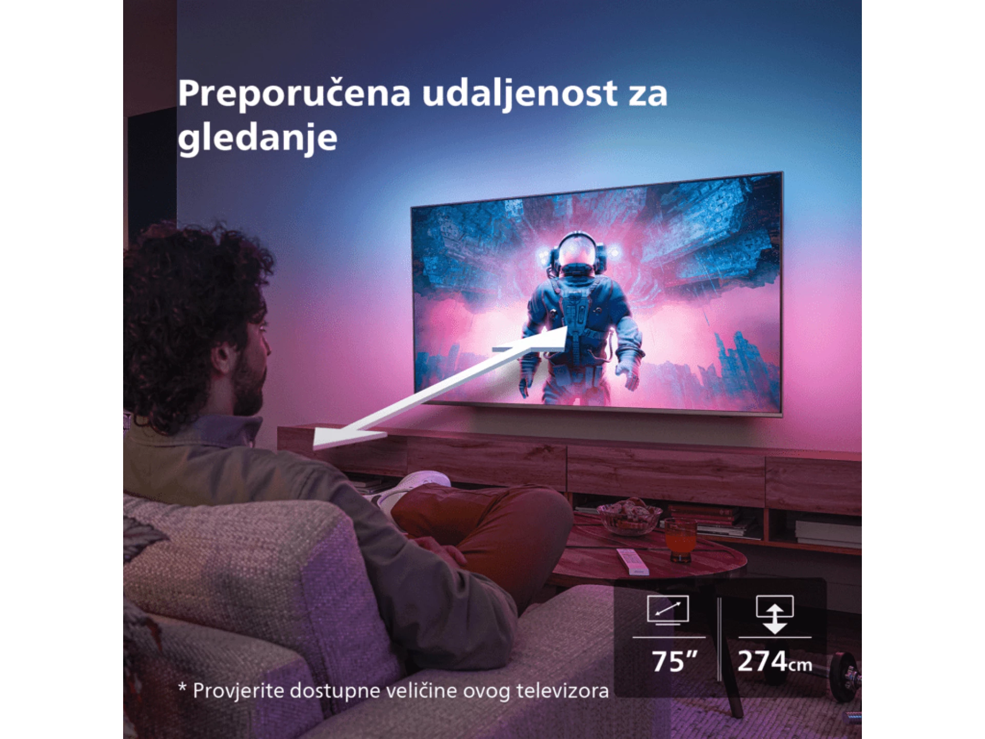 Philips 75"PUS8919 4K Titan OSAmbiliht TV s 3 stran; 120HzRMS 40W; Dolby Digital; Dolby Atmos