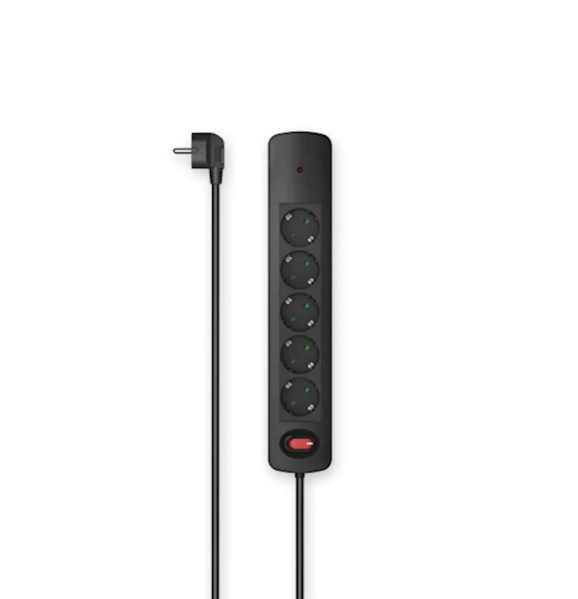 Produžni prenaponski kabal HAMA 5 utičnica 1.5m, prenaponski, sa prekidačem, crni