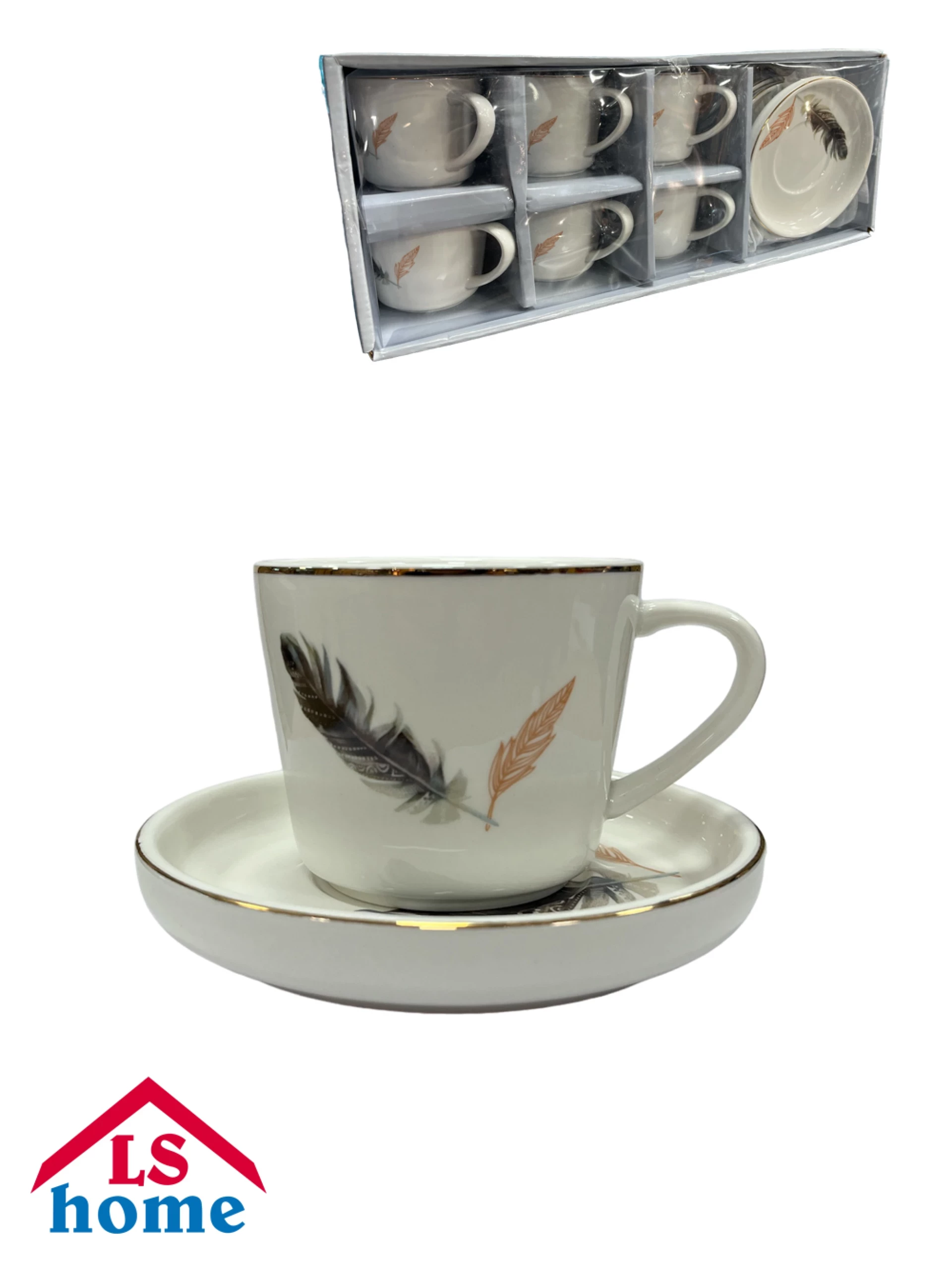 SET ŠALICA 6/1 200cc dekor/sa zlatnom linijom N.B.China 200YY Previllage 8# K50