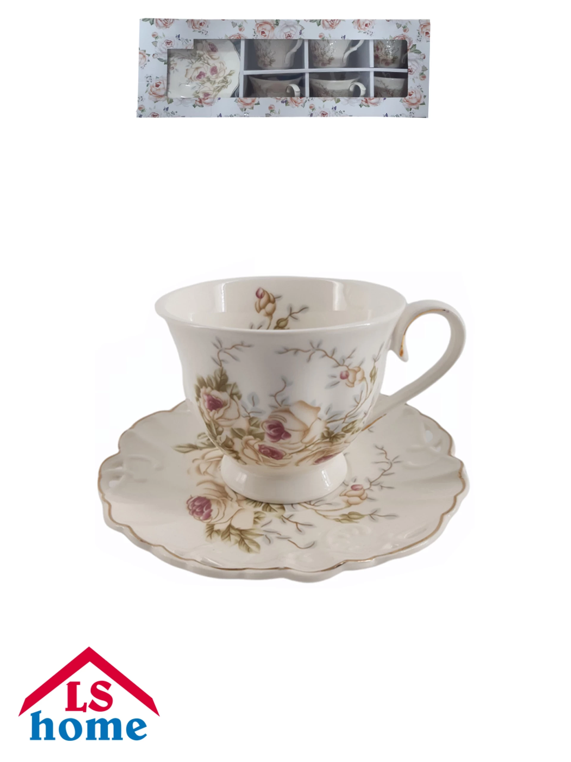 SET ŠALICA 6/1 200cc/gold/cvjetni dekor PXM2637-12/S 6# K50