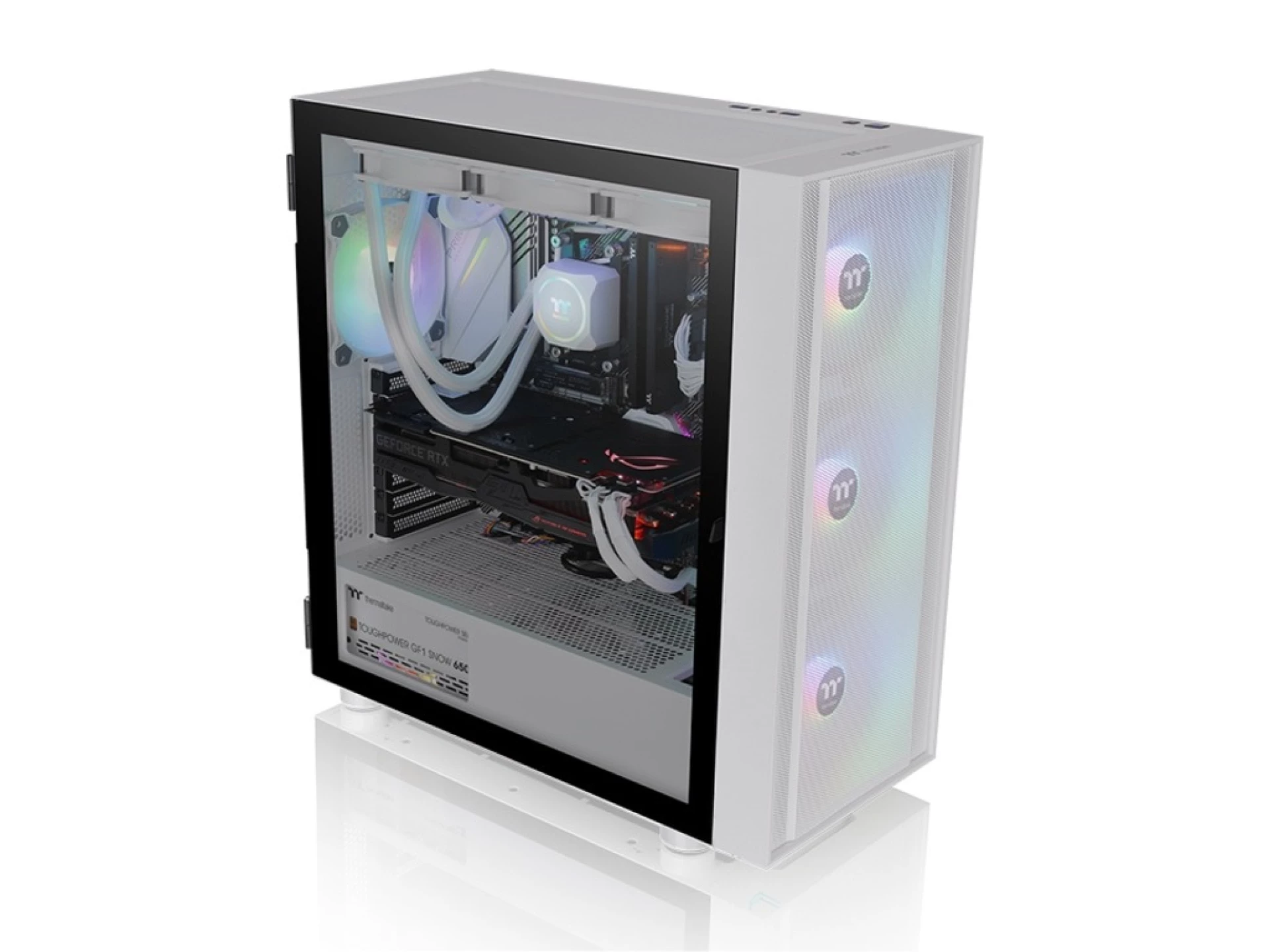 Thermaltake H570 TG ARGB Snow Mid tower, tempered glass, 3x 120mm ARGB Lite fan