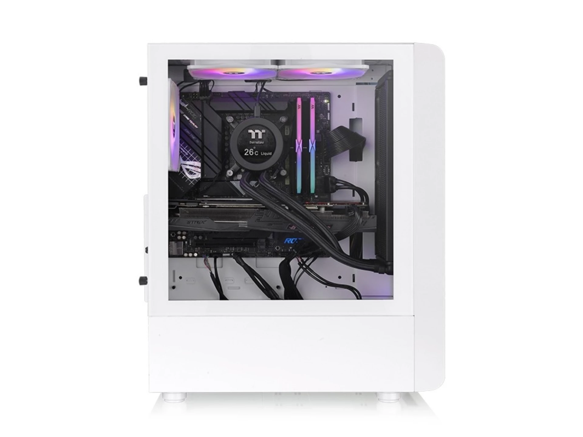 Thermaltake S200 TG ARGB Snow Mid tower, 3x ARGB 120mm Lite front fans