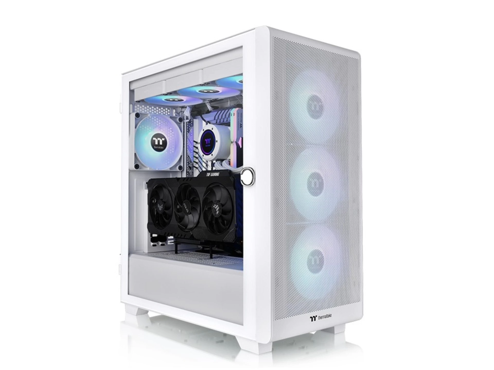 Thermaltake S250 TG ARGB SnowMid tower case, white,4x CT120 ARGB white fans