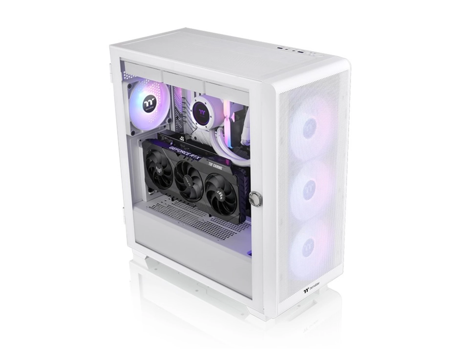 Thermaltake S250 TG ARGB SnowMid tower case, white,4x CT120 ARGB white fans