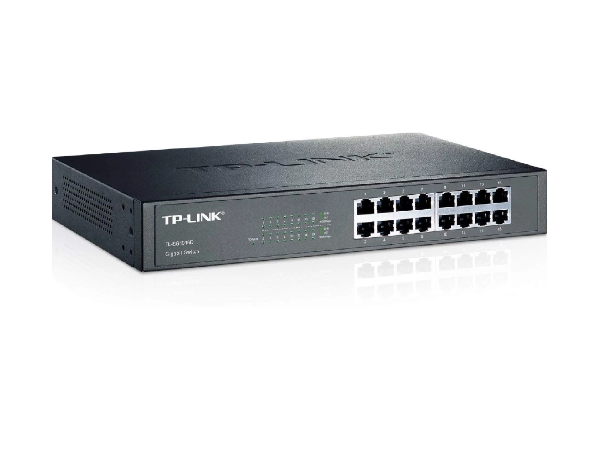 TP-Link TL-SG1016D 16-PortGigabit Desktop/RackmountSwitch, 16x10/100/1000