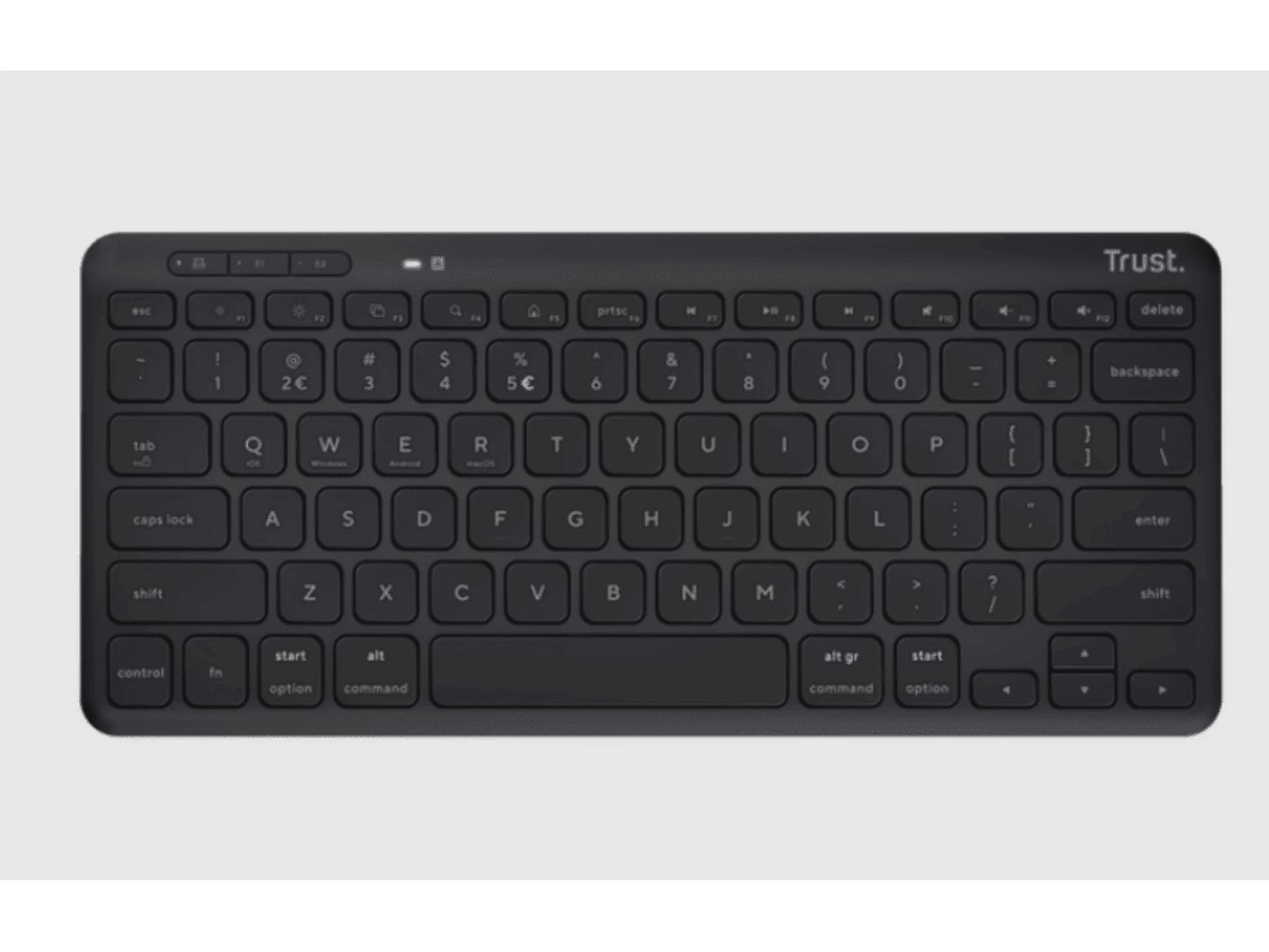 Trust Lyra wireless tastatura, USB 1.1, RF 2.4GHz, Bluetooth5.0, US layout