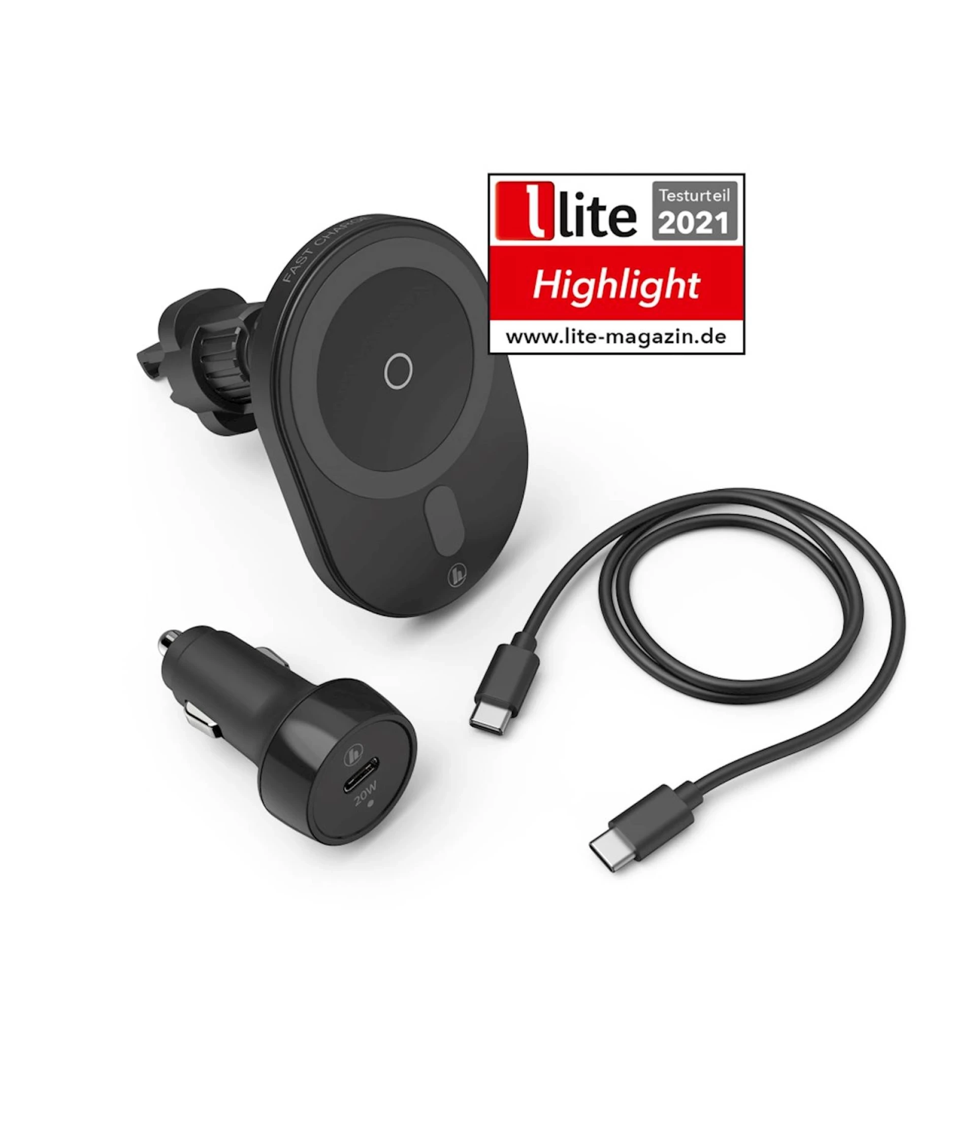 Wireless punjač HAMA "MagChargeCar FC15" crni