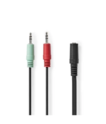 Audio Kabel | 2x 3.5 mm M - 3.5 mm Ž | 0.20 m | Box Pack | NEDIS