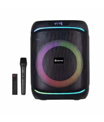 Bluetooth Party Zvučnik | 40W RMS | Bežični Mikrofon | 8" Woofer | DENVER