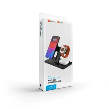 Bežični punjač za telefon FIXED MagPowerstation 3 u 1 - crni
