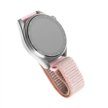 Kaiš remen FIXED Nylon Strap s šířkou 20mm pro smartwatch - růžový