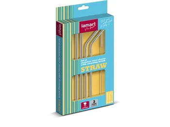 Slamke od inoksa Lamart STRAW LT7052, set 5 ks