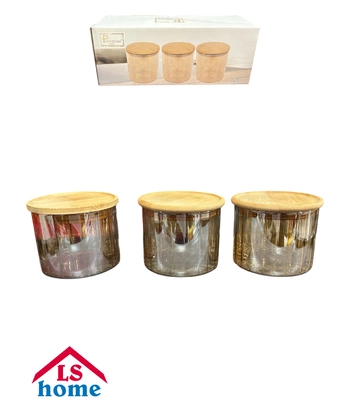 DOZA 3/1 10x12cm staklena u boji/s Bamboo poklopcem 11236 Previllage 8# K44